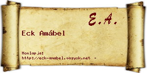 Eck Amábel névjegykártya